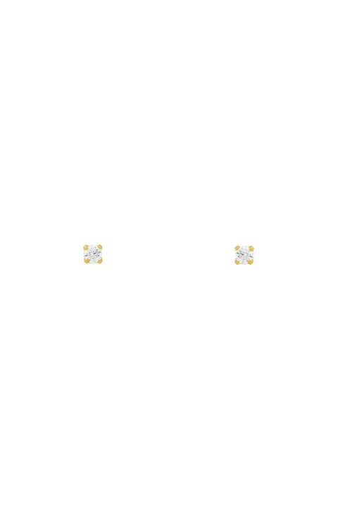 Delicate Crystal Studs - Gold