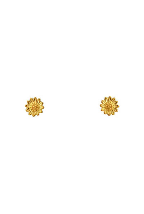 Delicate Sunflower Studs - Gold