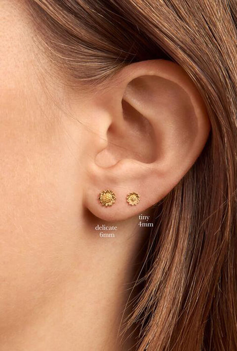 Delicate Sunflower Studs - Gold