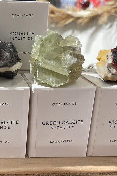 Green Calcite Raw Crystal - Vitality