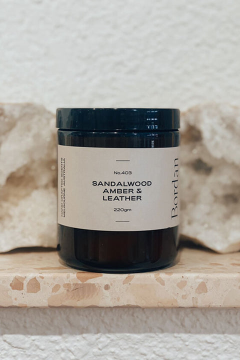Sandalwood Amber & Leather Candle - Small
