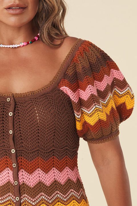 Ziggy Crochet Mini Dress - Ginger